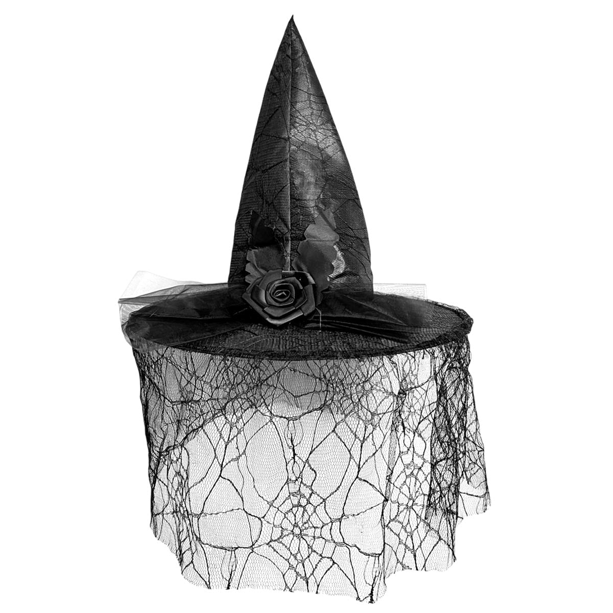 Sombrero De Bruja Con Velo Halloween