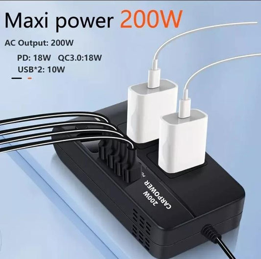 Convertidor De Corriente Para Auto 200w 8