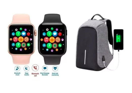 Combo smartwatch t500 + morral antirrobo