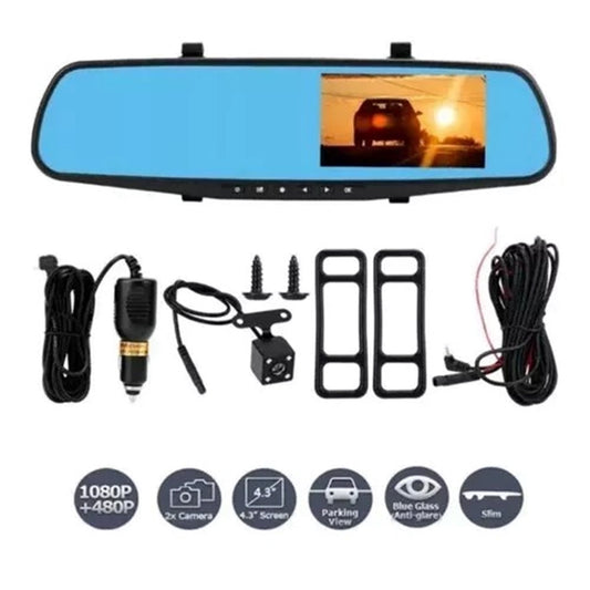 Espejo Retrovisor Doble Camara Dvr Hd