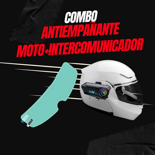 Combo antiempañante moto + Intercomunicador